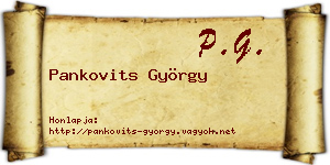 Pankovits György névjegykártya